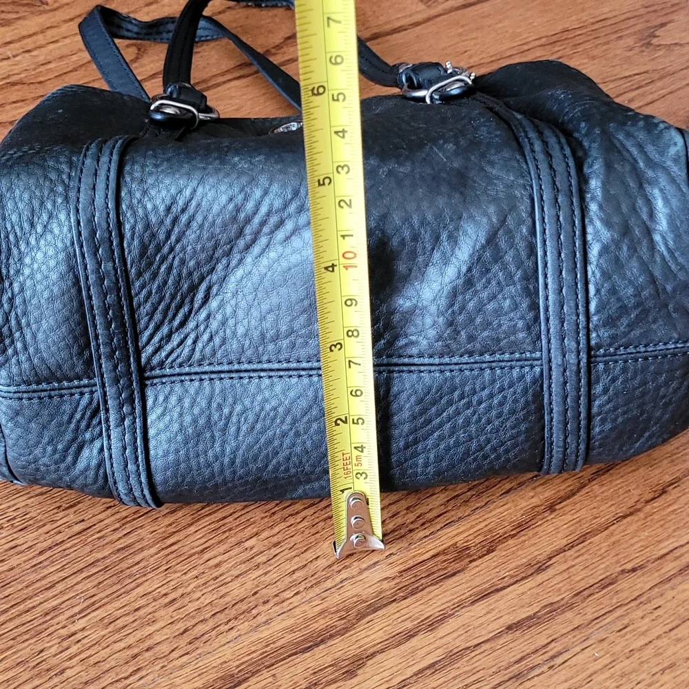 Coach "Julia" Black Leather Satchel with Silver Hardware - Picture 12 of 15